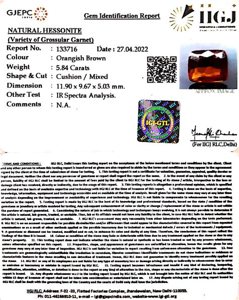 5.84/CT Natural Govt. Lab Certified Ceylonese Gomed-1221 – Gem Selections