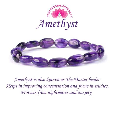 Buy Reiki Crystal Products Purple African Amethyst Bracelet in Oval ...