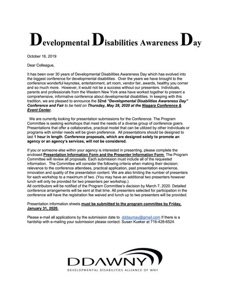 Fillable Online March is Developmental Disabilities Awareness Month Fax ...