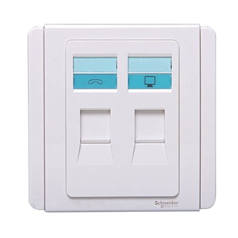 Schneider Electric NEO Plastic 4 Pin Telephone Outlet and 8 Pin Data ...