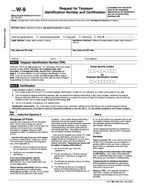 Fillable Online umassd W - 9 Tax Form Fax Email Print - pdfFiller
