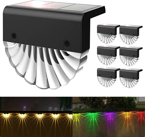 Solar Deck Lights 6 Pack ,Solar Fence Lights Outdoor Waterproof Led ...