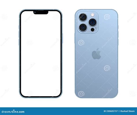 Realistic IPhone 13 Pro Mockup, Smartphone Vector White Screen, IPhone ...