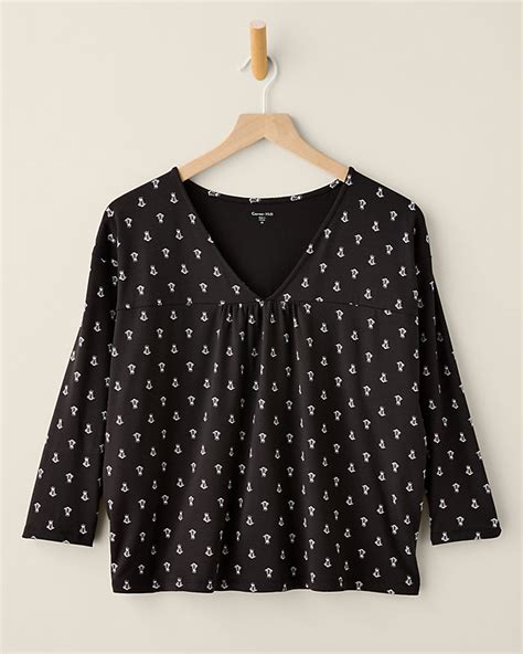 Ruched V-Neck Knit Top | Garnet Hill