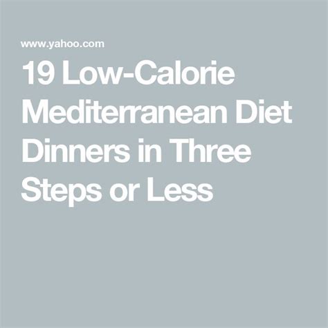 low calorie mediterranean diet