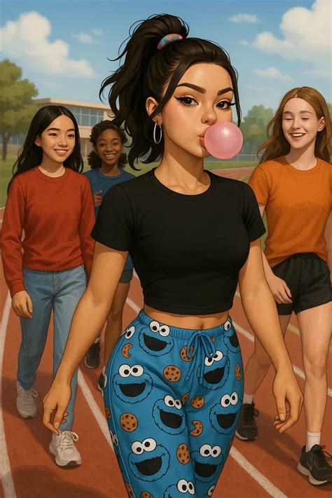 The Girl In Cookie Monster Pajama Pants