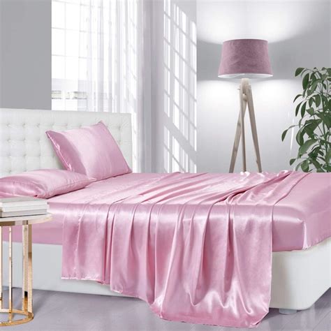 Amazon.com: Lanest Housing Silk Satin Sheets, 3-Piece Twin Size Satin ...