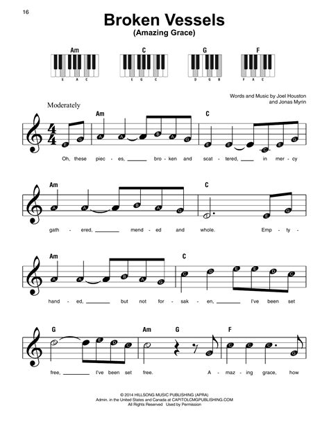 Hillsong Worship - Broken Vessels (Amazing Grace) sheet music