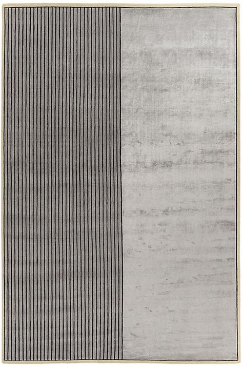 Hand Woven Grey Striped Viscose / Wool Rug – Jewel Carpet