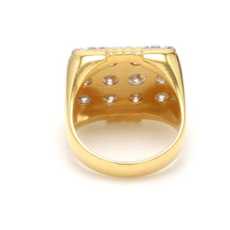 18K Yellow Gold Diamond Ring for Men