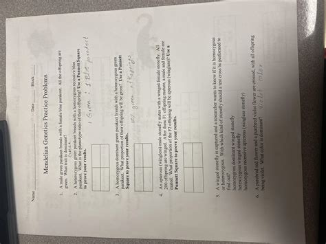 Mendelian genetics Practice problems - brainly.com