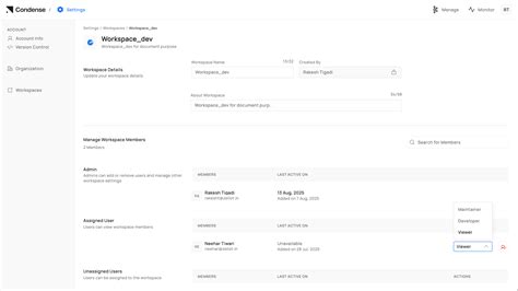Workspaces | Condense Documentation