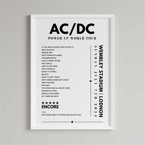 AC/DC Setlist Poster Wembley Stadium, London, July 7 2024 - Etsy