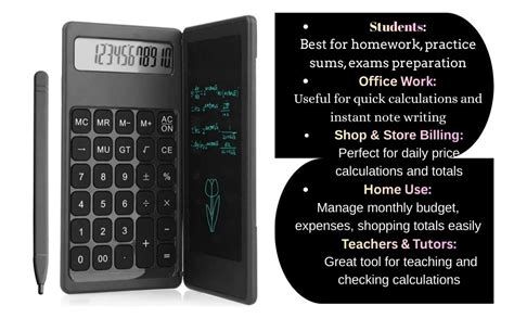 STITCHPAIR Calculator with Writing Pad with 12-Digit Display and ...