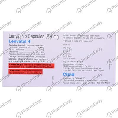 Lenvatol 4 MG Capsule (10): Uses, Side Effects, Price & Dosage | PharmEasy