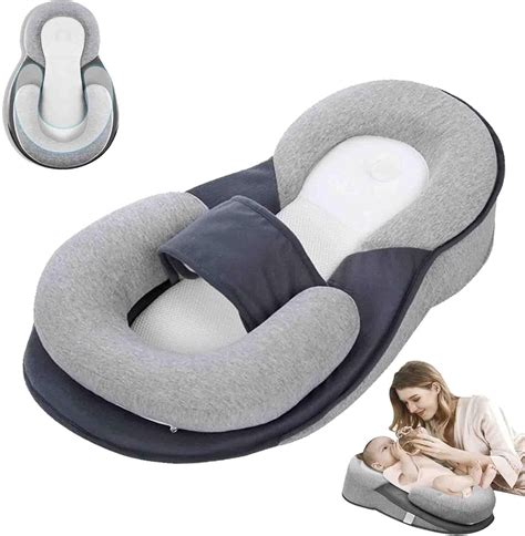 Baby Feeding Support Pillow with 2 Replaceable Urine Pads, Baby Wedge ...