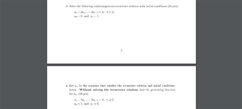 Image result for Homogeneous and Non Homogeneous Recurrence Relation Questions