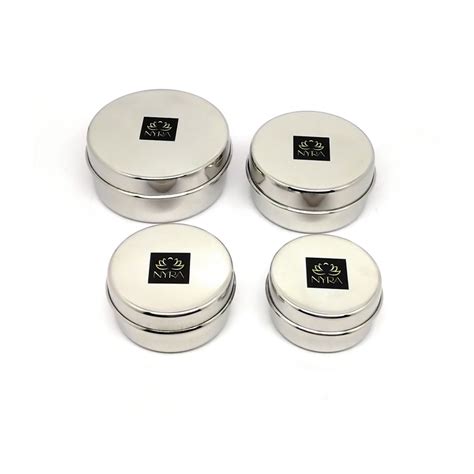Nyra® Stainless-Steel Storage Box Container Flat Dibbi (Gol Dibbi/Dabba ...