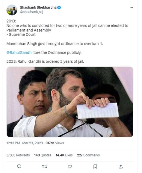 Fact Check: Did Rahul Gandhi Tear The UPA Ordinance Seeking To Strike ...