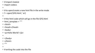 Image result for Processing HTML Files in Python