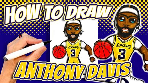 How to Draw Anthony Davis for Kids - Los Angeles Lakers - YouTube