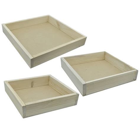 Aadya Crafts MDF Wooden Square Tray Decoupage Tray 4 Pieces Set Size ...