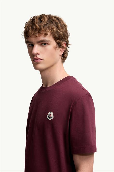 White & Navy Blue & Burgundy Logo Patch Cotton T-Shirt (Pack of Three ...