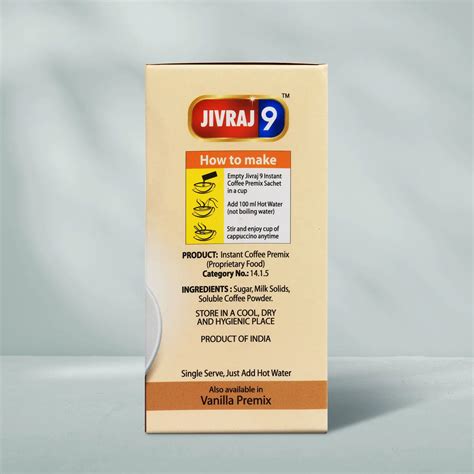 JIVRAJ9 VANILLA PREMIX COFFEE BOX (10 Sachets) – Jivraj9 Tea