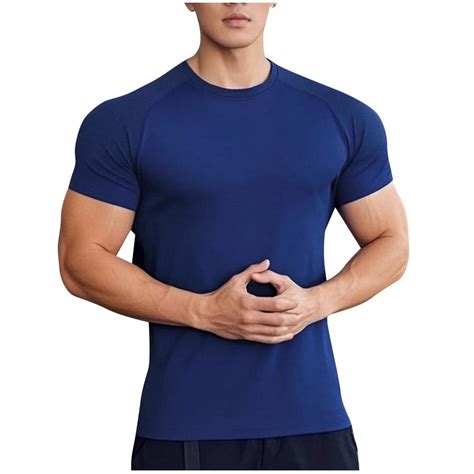 Afuyipoi Men's Quick Dry Workout Gym Short Sleeve T Shirt, Moisture ...