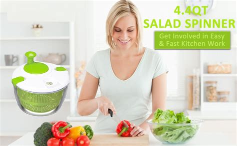 Buy Adrohai Salad Spinner Large 5L Vegetable Washer Dryer Drainer ...