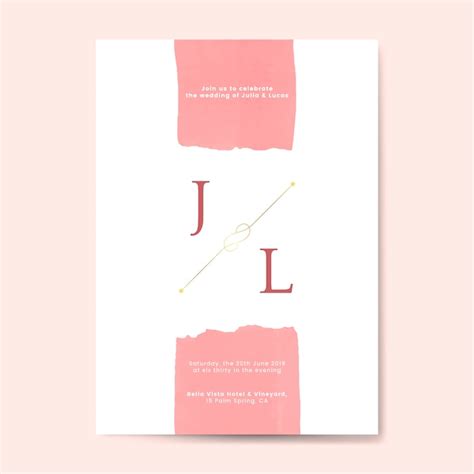 Roze bruiloft uitnodiging kaart vector | Gratis Vector