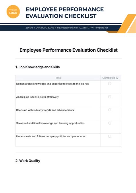 Performance Checklist Template 的图像结果
