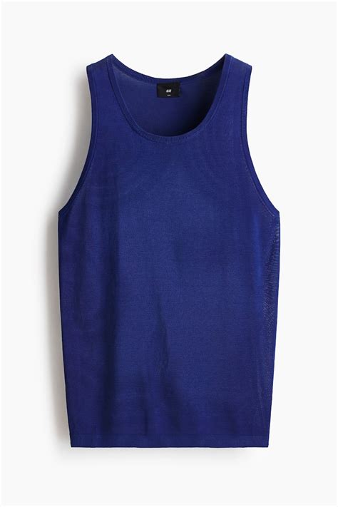 Men’s Dark blue Slim Fit Knitted vest top | H&M IN
