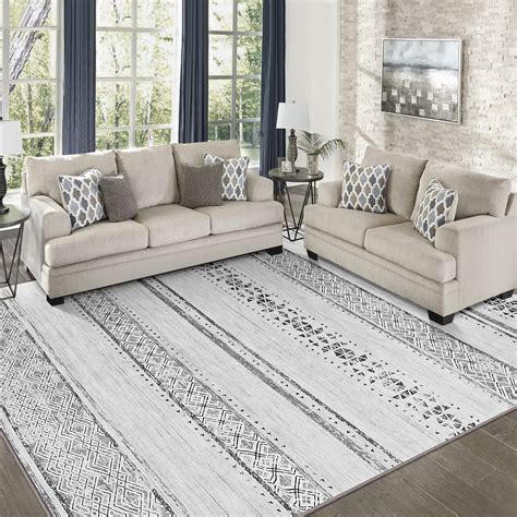 Area Rugs 9x12 Living Room: Large Machine Washable Rug with Non-Slip ...