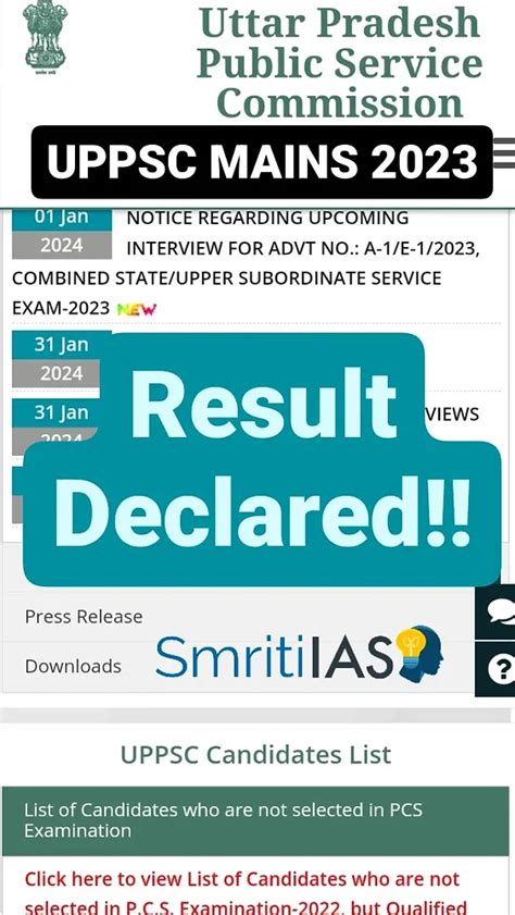 UPPSC MAINS Result 2023