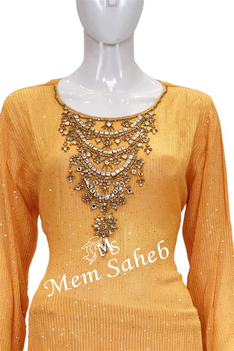 Dress Orange Sequin woven Top Unstitch with Palazzo Pant and Dupatta ...