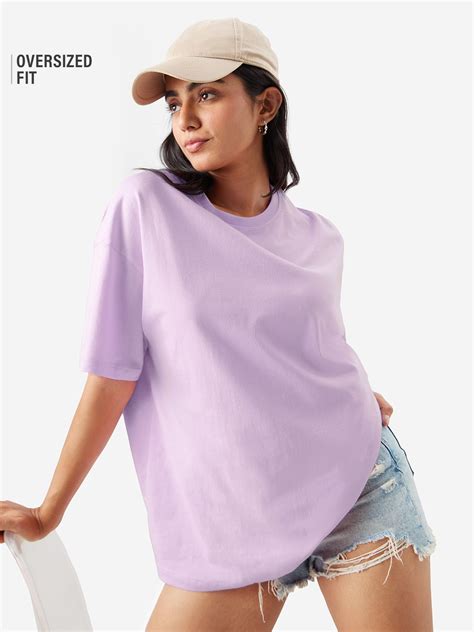 Buy Solids: Light Purple Women Oversized T-Shirts online at The Souled ...