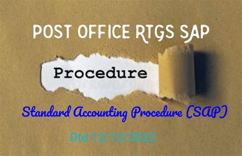 Post Office (DOP) RTGS SAP (Standard Accounting Procedure) | Download ...