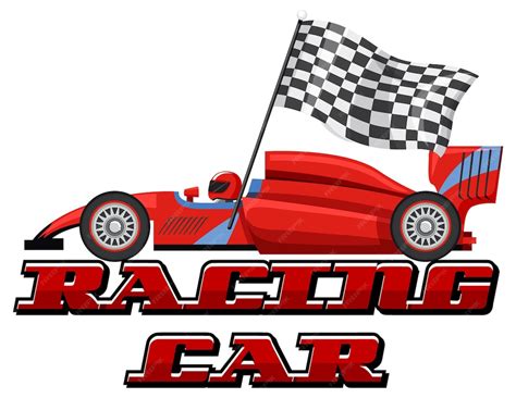 Racing car logo with racing car on white background | Premium Vector