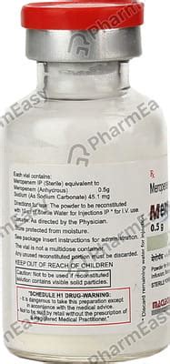 Meromac 500mg Dry Vial Of 1 Powder For Injection: Uses, Side Effects ...