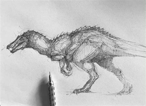 Dinosaur sketch: Discover 34 dino sketch ideas | dinosaur illustration ...