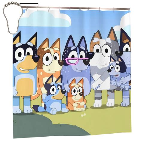 Masiiu Bluey Print Shower Curtain 72x72in Waterproof for Bathroom Decor ...