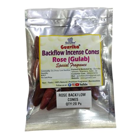Gunvika® Scented Incense Backflow Cone Dhoop | No Charcoal No Bamboo ...