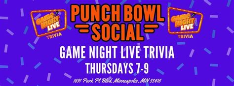 Game Night Live Trivia is at Punch Bowl Social (Minneapolis)!!, Punch ...