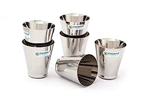 coconut Stainless Steel Glasses - Set of 6 (250 ML Each) : Amazon.in ...