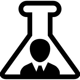 Businessman in a lab flask experimentation symbol - Free people icons