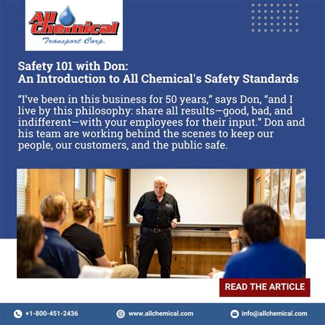 At All Chemical, our safety record is exemplary—not because we do the ...