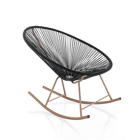 Indoor and outdoor rocking armchair in metal