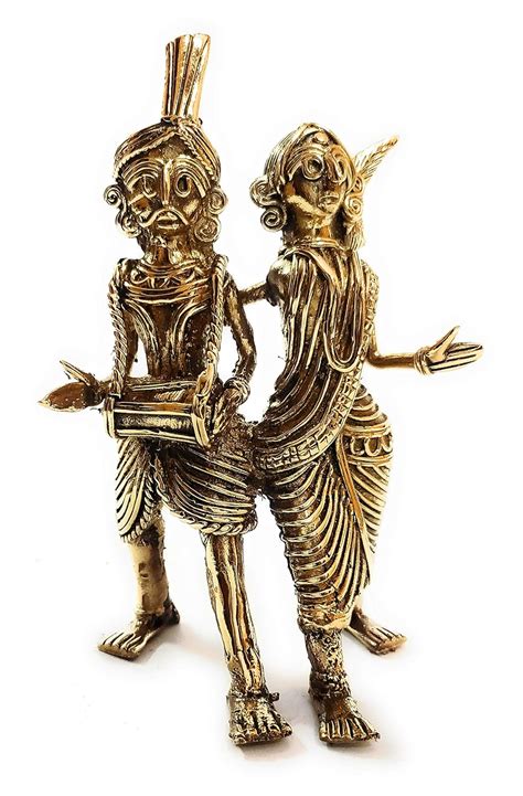 Buy Craft Triangle Dhokra Art Adivasi Couple Figurine | Traditional ...
