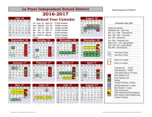 Noblesville School Corporation School Year Calendar